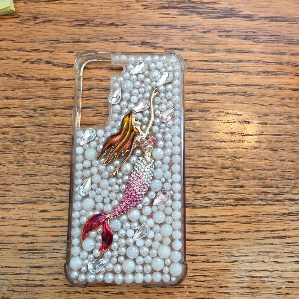 Mermaid Pearl Phone Case - Pink and Gold For Samsung Galaxy S22